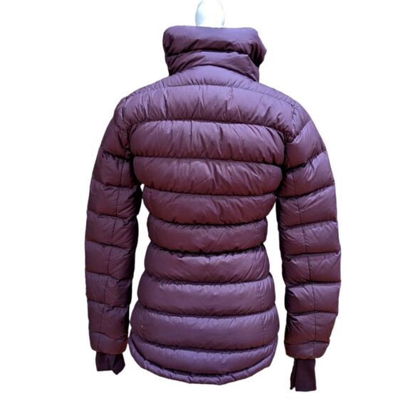 Athleta Women's Purple DownAbout Asymmetrical Zip Quilted Puffer Jacket Size XS - Picture 2 of 10